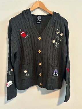 Studio Ghibli Kiki's Delivery Service  Cable Knit Hooded Cardigan Size Small